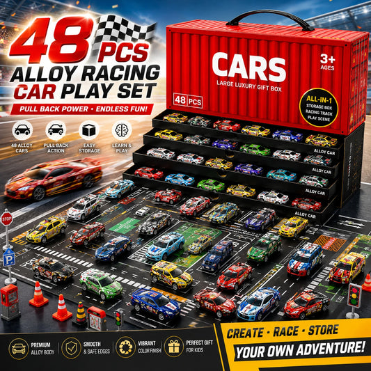 48 Piece Pull Back Car Set