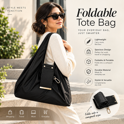 Foldable Tote Bag with Keychain