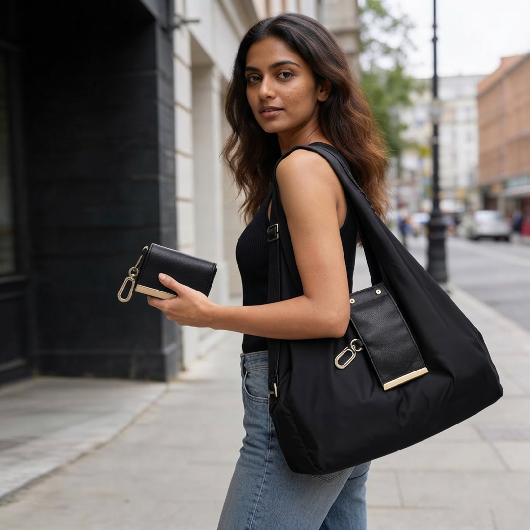 Foldable Tote Bag with Keychain