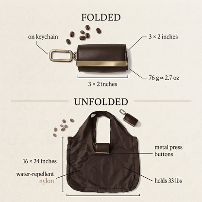 Foldable Tote Bag with Keychain