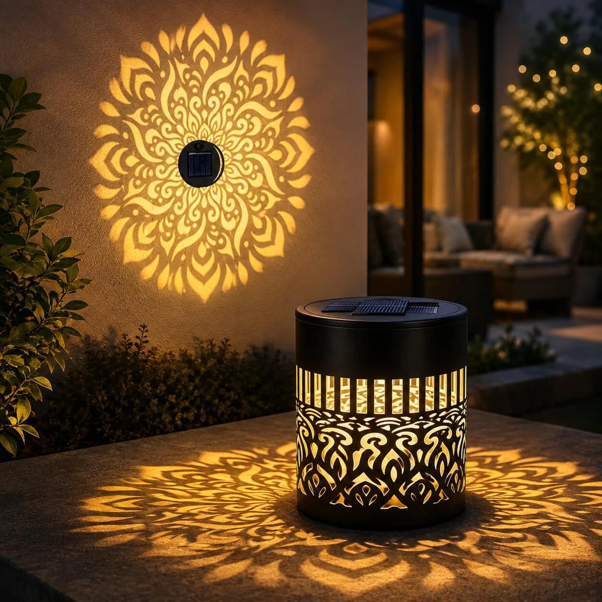 Solar Fence Light Mandala