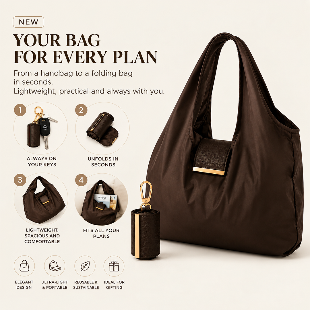 Foldable Tote Bag with Keychain