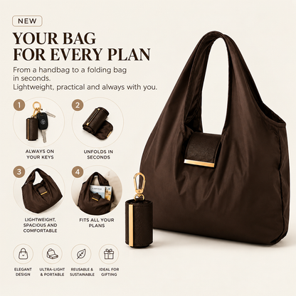 Foldable Tote Bag with Keychain