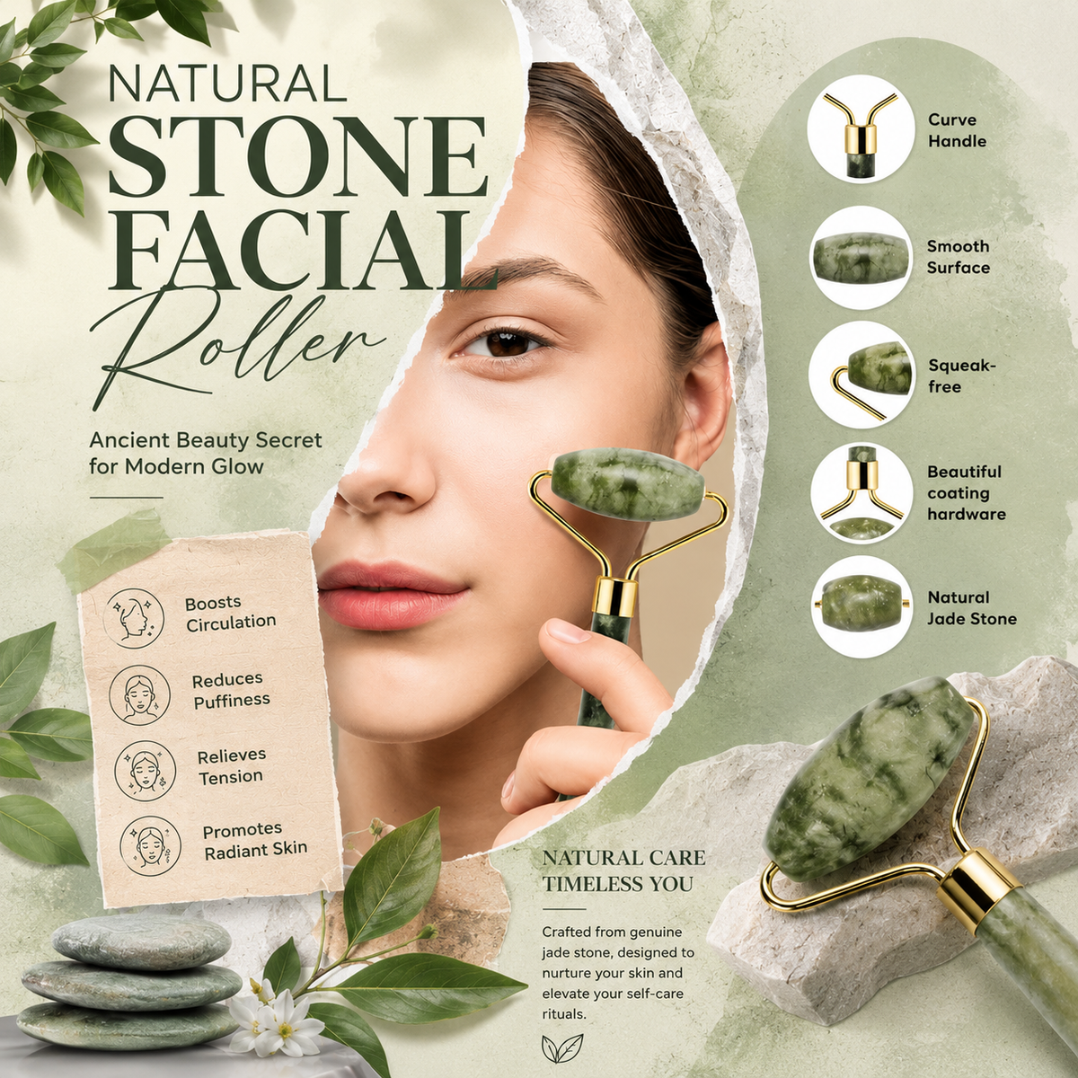STONE FACIAL ROLLER