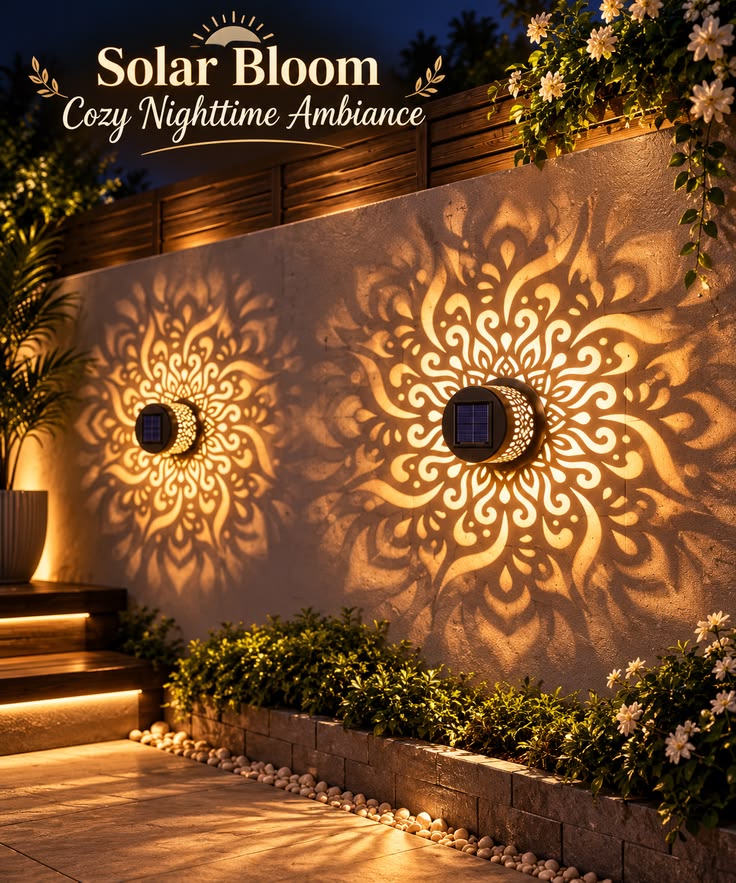 Solar Fence Light Mandala