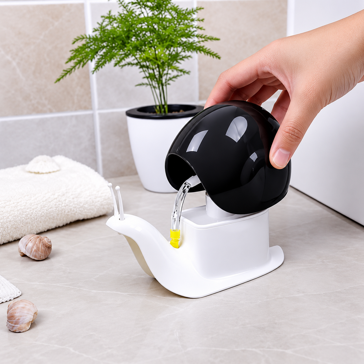 Cartberry snail shape soap dispenser wide-mouth refill