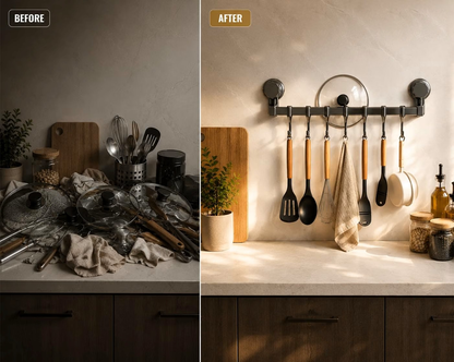 8 Hook Wall Mounted Hook Rack