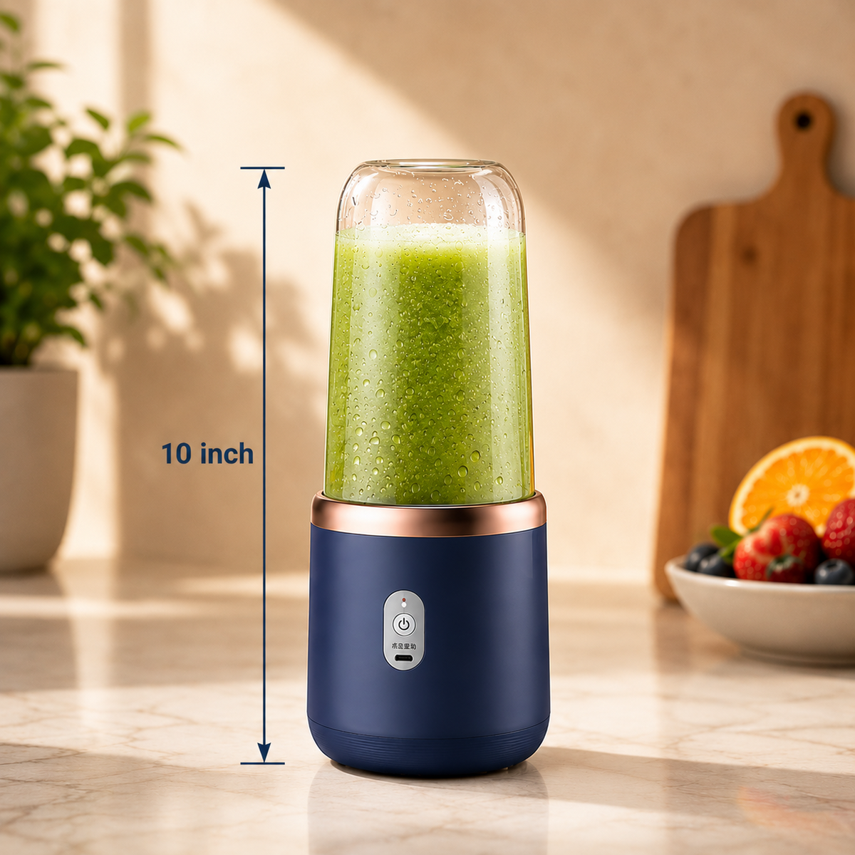 Rechargeable portable blender size and smoothie demonstration
