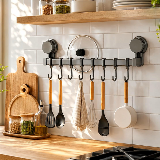 8 Hook Wall Mounted Hook Rack